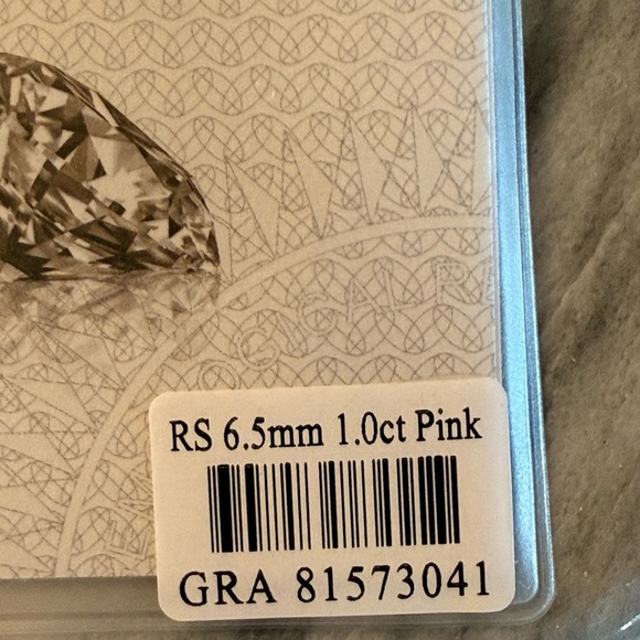 Women’s Fashion Pierced Earrings 1ct Moissanite Pink 18k Plated 6.5 MM GRA Inc - Picture 4 of 12